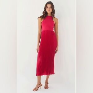 NWT Hutch Becker Dress in Raspberry Stretch Crepe/Satin Size 2